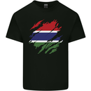 Torn Gambia Flag Gambian Day Football Mens Cotton T-Shirt Tee Top Black