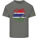 Torn Gambia Flag Gambian Day Football Mens Cotton T-Shirt Tee Top Charcoal