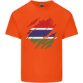 Torn Gambia Flag Gambian Day Football Mens Cotton T-Shirt Tee Top Orange