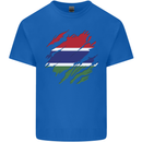 Torn Gambia Flag Gambian Day Football Mens Cotton T-Shirt Tee Top Royal Blue