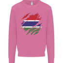 Torn Gambia Flag Gambian Day Football Mens Sweatshirt Jumper Azalea