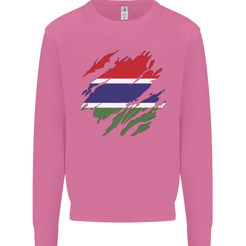 Torn Gambia Flag Gambian Day Football Mens Sweatshirt Jumper Azalea