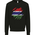 Torn Gambia Flag Gambian Day Football Mens Sweatshirt Jumper Black