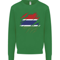 Torn Gambia Flag Gambian Day Football Mens Sweatshirt Jumper Irish Green
