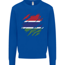 Torn Gambia Flag Gambian Day Football Mens Sweatshirt Jumper Royal Blue