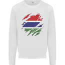 Torn Gambia Flag Gambian Day Football Mens Sweatshirt Jumper White