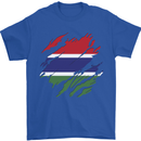 Torn Gambia Flag Gambian Day Football Mens T-Shirt 100% Cotton Royal Blue