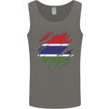 Torn Gambia Flag Gambian Day Football Mens Vest Tank Top Charcoal