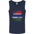 Torn Gambia Flag Gambian Day Football Mens Vest Tank Top Navy Blue
