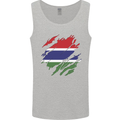 Torn Gambia Flag Gambian Day Football Mens Vest Tank Top Sports Grey