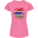 Torn Gambia Flag Gambian Day Football Womens Petite Cut T-Shirt Azalea