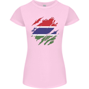 Torn Gambia Flag Gambian Day Football Womens Petite Cut T-Shirt Light Pink