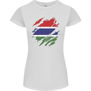 Torn Gambia Flag Gambian Day Football Womens Petite Cut T-Shirt White