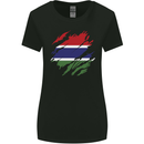 Torn Gambia Flag Gambian Day Football Womens Wider Cut T-Shirt Black