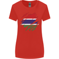 Torn Gambia Flag Gambian Day Football Womens Wider Cut T-Shirt Red