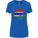 Torn Gambia Flag Gambian Day Football Womens Wider Cut T-Shirt Royal Blue