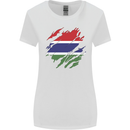 Torn Gambia Flag Gambian Day Football Womens Wider Cut T-Shirt White