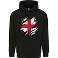 Torn Georgia Flag Georgian Day Football Childrens Kids Hoodie Black