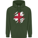Torn Georgia Flag Georgian Day Football Childrens Kids Hoodie Forest Green