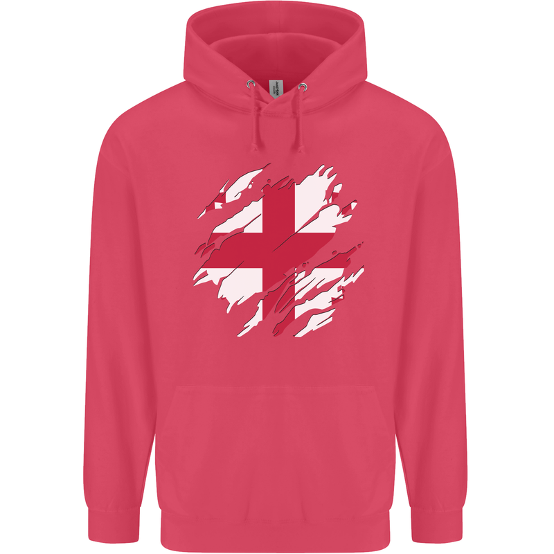 Torn Georgia Flag Georgian Day Football Childrens Kids Hoodie Heliconia