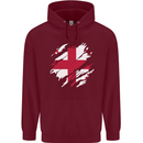 Torn Georgia Flag Georgian Day Football Childrens Kids Hoodie Maroon