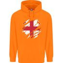 Torn Georgia Flag Georgian Day Football Childrens Kids Hoodie Orange