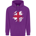 Torn Georgia Flag Georgian Day Football Childrens Kids Hoodie Purple