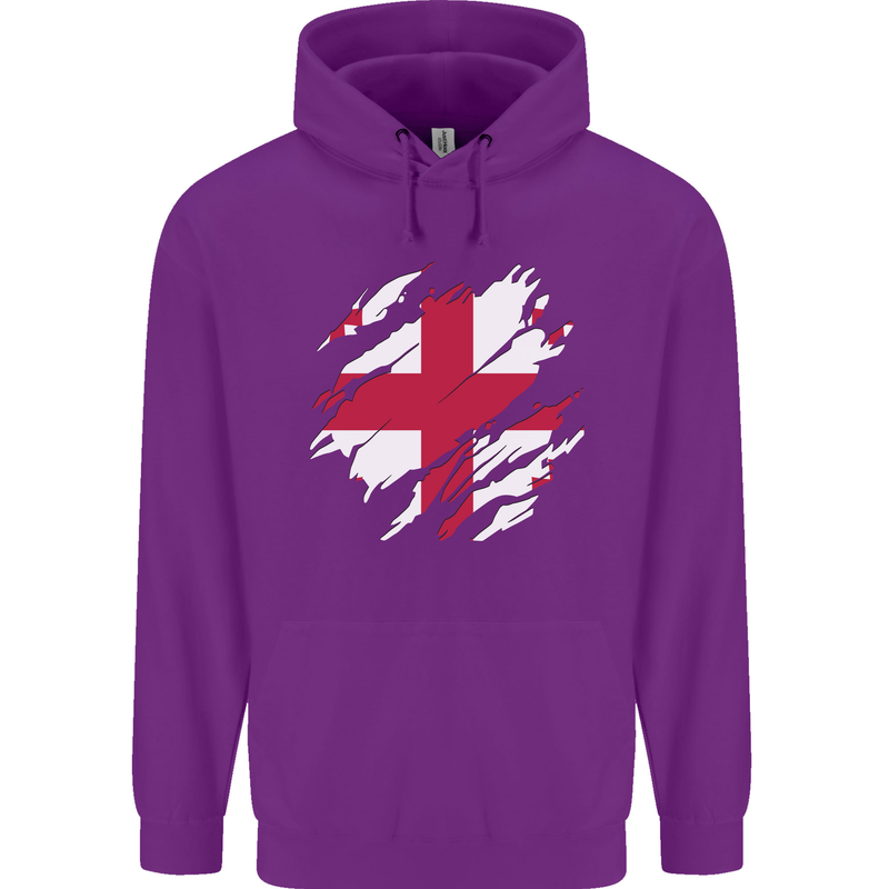 Torn Georgia Flag Georgian Day Football Childrens Kids Hoodie Purple