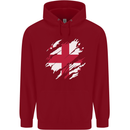 Torn Georgia Flag Georgian Day Football Childrens Kids Hoodie Red