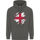 Torn Georgia Flag Georgian Day Football Childrens Kids Hoodie Storm Grey