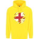Torn Georgia Flag Georgian Day Football Childrens Kids Hoodie Yellow