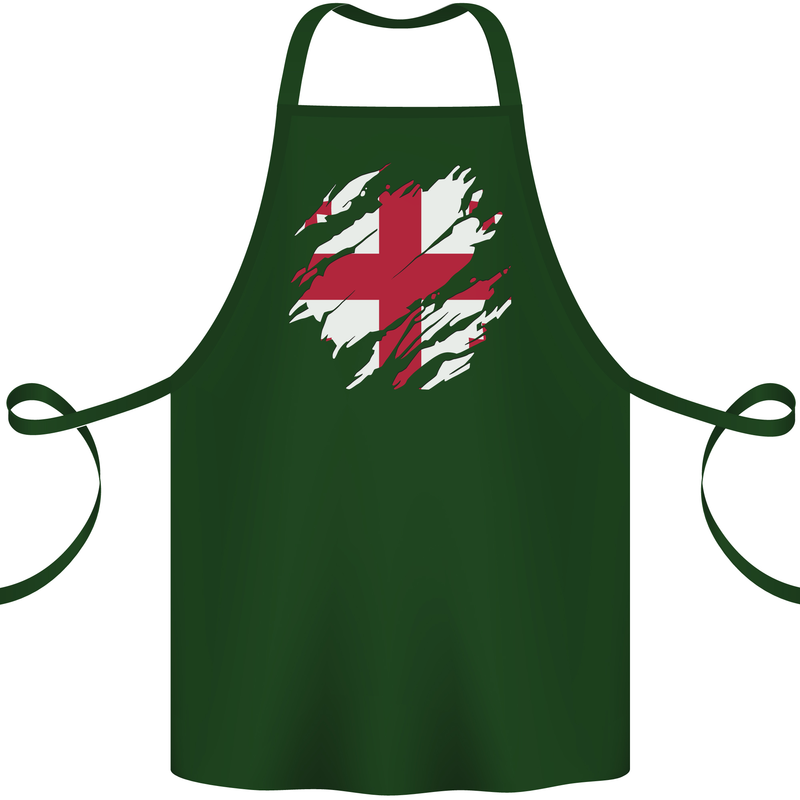 Torn Georgia Flag Georgian Day Football Cotton Apron 100% Organic Forest Green