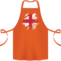 Torn Georgia Flag Georgian Day Football Cotton Apron 100% Organic Orange