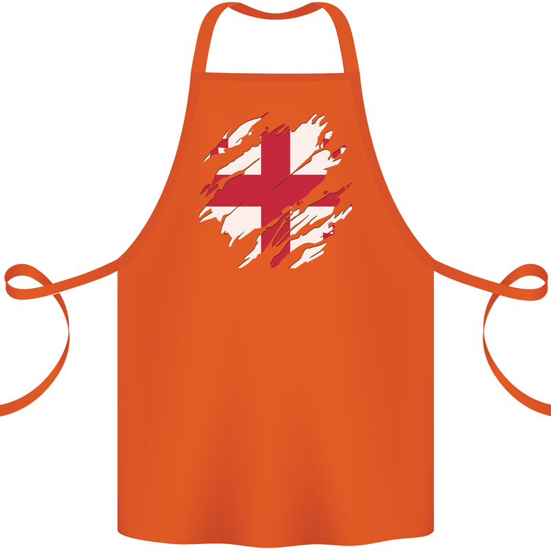 Torn Georgia Flag Georgian Day Football Cotton Apron 100% Organic Orange