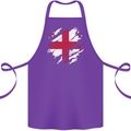 Torn Georgia Flag Georgian Day Football Cotton Apron 100% Organic Purple