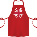 Torn Georgia Flag Georgian Day Football Cotton Apron 100% Organic Red