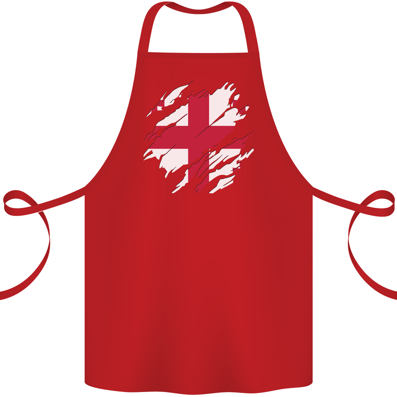 Torn Georgia Flag Georgian Day Football Cotton Apron 100% Organic Red
