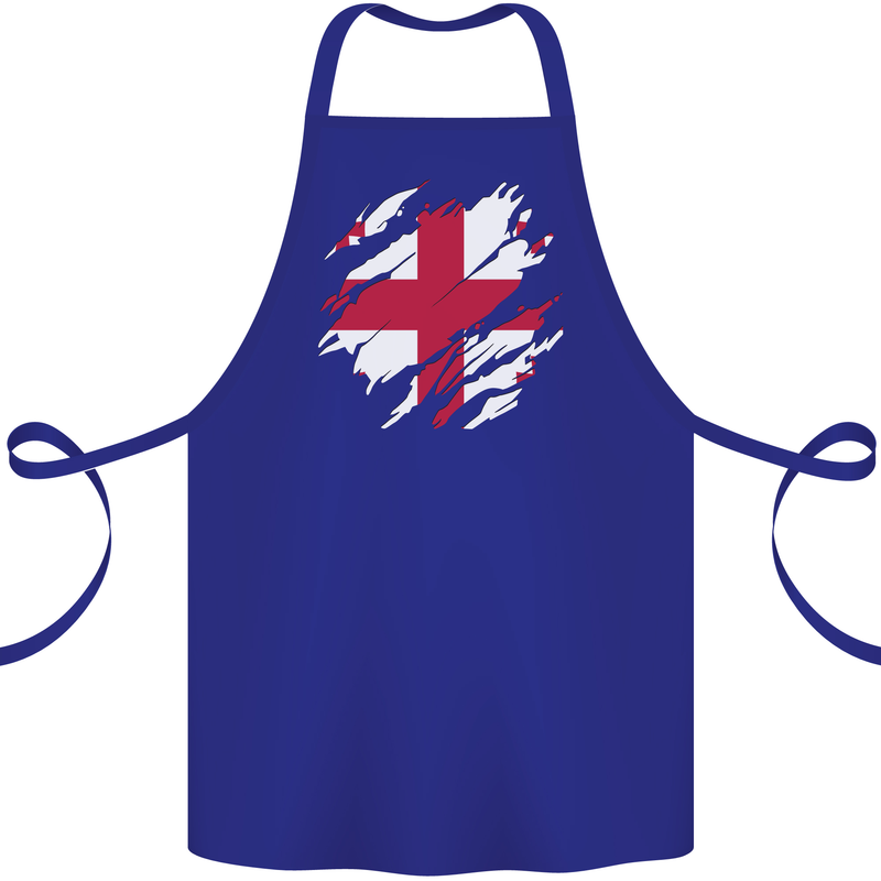 Torn Georgia Flag Georgian Day Football Cotton Apron 100% Organic Royal Blue