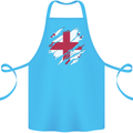 Torn Georgia Flag Georgian Day Football Cotton Apron 100% Organic Turquoise