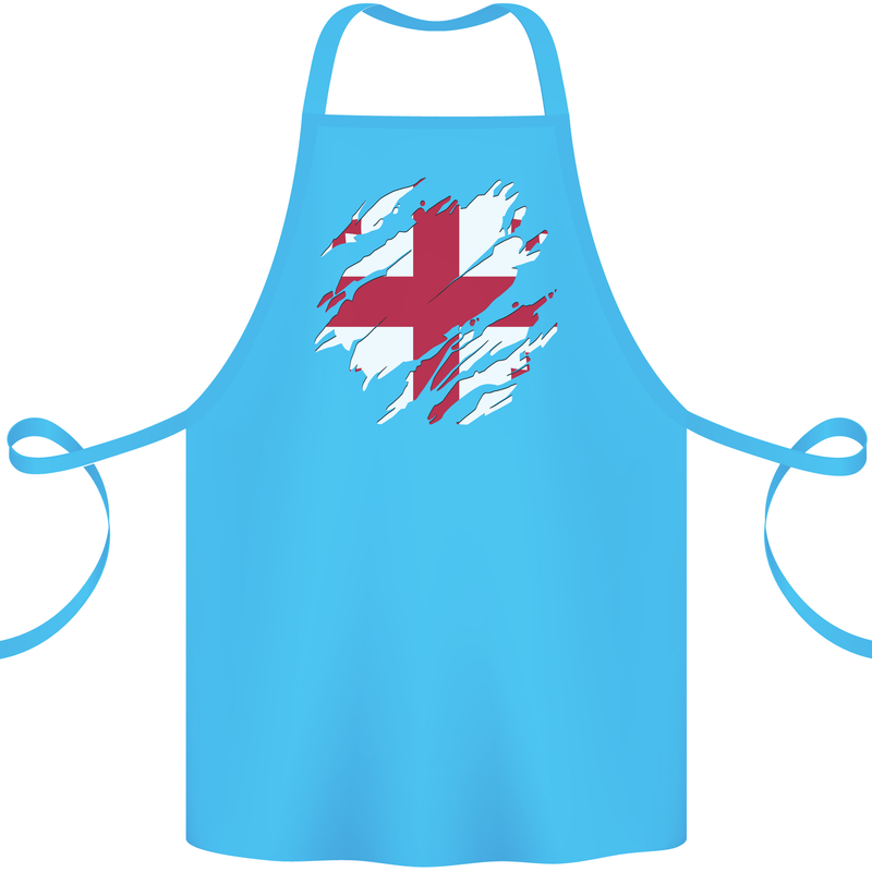 Torn Georgia Flag Georgian Day Football Cotton Apron 100% Organic Turquoise
