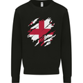 Torn Georgia Flag Georgian Day Football Kids Sweatshirt Jumper Black