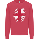 Torn Georgia Flag Georgian Day Football Kids Sweatshirt Jumper Heliconia
