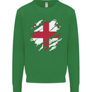Torn Georgia Flag Georgian Day Football Kids Sweatshirt Jumper Irish Green