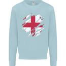 Torn Georgia Flag Georgian Day Football Kids Sweatshirt Jumper Light Blue