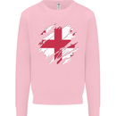 Torn Georgia Flag Georgian Day Football Kids Sweatshirt Jumper Light Pink