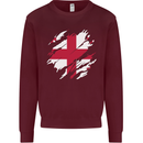 Torn Georgia Flag Georgian Day Football Kids Sweatshirt Jumper Maroon