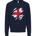 Torn Georgia Flag Georgian Day Football Kids Sweatshirt Jumper Navy Blue