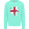 Torn Georgia Flag Georgian Day Football Kids Sweatshirt Jumper Peppermint