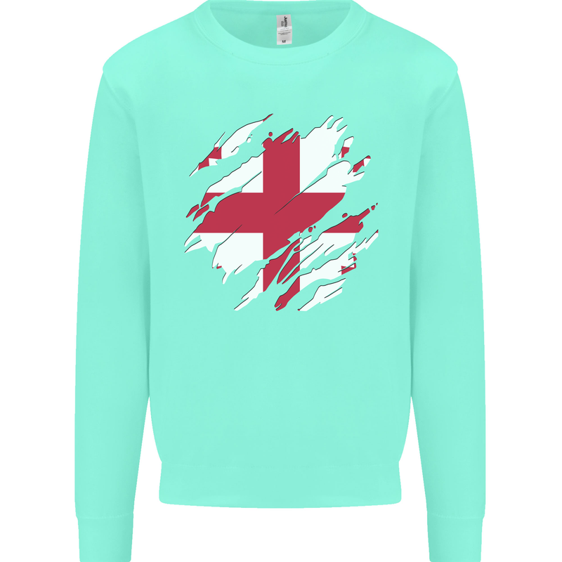 Torn Georgia Flag Georgian Day Football Kids Sweatshirt Jumper Peppermint