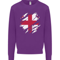 Torn Georgia Flag Georgian Day Football Kids Sweatshirt Jumper Purple